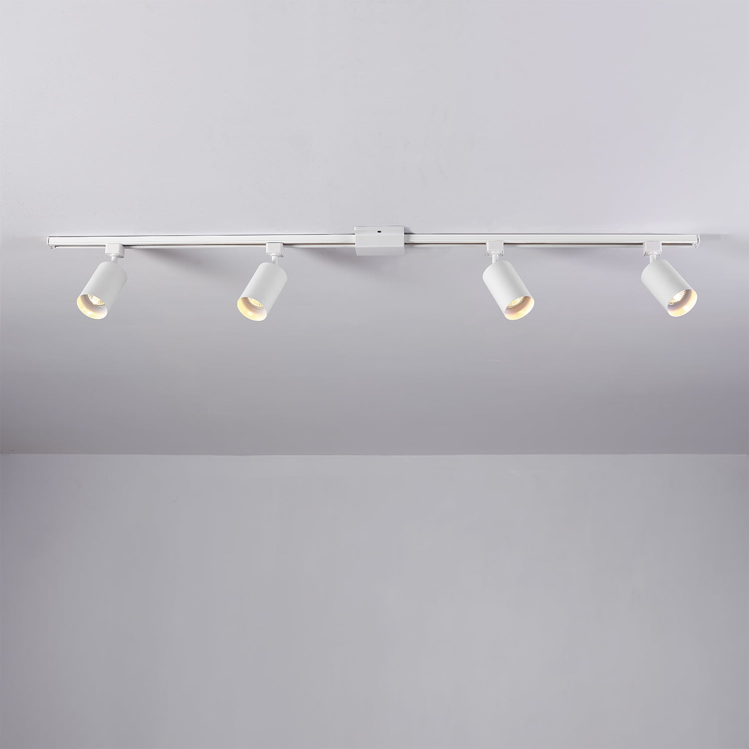 Globe Electric Industrial Style 4-Light 56" Matte White Track Lighting Kit