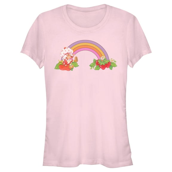 Junior's Strawberry Shortcake Enjoying the Rainbow Graphic T-Shirt
