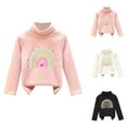 thumbnail image 4 of ZACPNCV Unisex Toddler Boys Girls Warm Knit Sweater Solid Color Thick Half High Neck Sweater Base Long Sleeved Round Neck Top Khaki 5-6 Years, 4 of 6