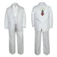 thumbnail image 3 of Baby Boy Teen Christening Baptism Formal White Paisley Suit Silver Gold Patch on Back SM-20, 3 of 4