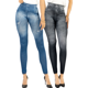 thumbnail image 1 of SET DE 2 LEGGING GRUESO DE MUJER AZUL Y NEGRO DISEÑO MEZCLILLA UNITALLA, 1 of 5