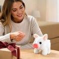 thumbnail image 4 of Walking Spotted Pig Pet Piggy Interactive Crawling Piglet Electronic Plush Toy Pig Oink Twitch Nose Wag Tail Animated Gifts for Toddlers Birthday, 7'' White, 4 of 6