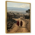 thumbnail image 2 of Designart "African Settlement Maasai I" African American Floater Framed Wall Decor, 2 of 7