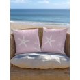 thumbnail image 4 of Outdoor Pillows Waterproof, Vintage Pink Starfish Bedding Throw Pillows with Insert for Couch Sofa Bed, Summer Coastal Beach Marine Life 18x18 Inch Pillowcases Decorative Patio Pillow Set of 1, 4 of 7