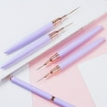 thumbnail image 6 of Metallic Nail Art Pens, Liner Brushes Set, 5PCS Color Nail Tools For Long Lines, Thin Details, Fine Drawing, Liner Brush UV Gel Polish Painting Nail Design Sizes 7/9/11/15/25mm-Purple, 6 of 7