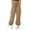 Khaki -CD34, variant on Cargo Pants for Girls Baggy Y2K Parachute Pants with Pockets Elastic Waist Kids Wide Leg Casual Streetwear Black 150