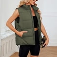 thumbnail image 4 of Womens Puffer Vest Sleeveless Puffy Vests for Women Collar Jacket Zipper Coat with Pockets, 4 of 6