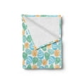 thumbnail image 2 of Seashells Soft Flannel Fleece Throw Blanket, Colorful Nautical Shells Ocean Elements Seascape Coastal Items, Cozy Plush for Indoor and Outdoor Use, 70" x 90", Sky Blue Orange, by Ambesonne, 2 of 5
