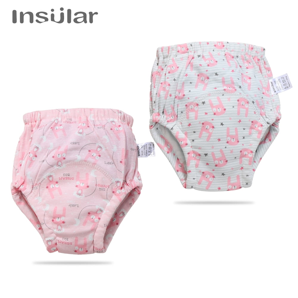 Insular 2 Pcs Training Pants Underwear 6 Layers Breathable Cotton