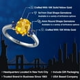 thumbnail image 2 of Gem Stone King 10K Two Tone Gold Yellow Citrine and Blue Created Sapphire Engagement Ring for Women | 2.00 Cttw | Oval 9X7MM | Gemstone November Birthstone | Size 9, 2 of 6