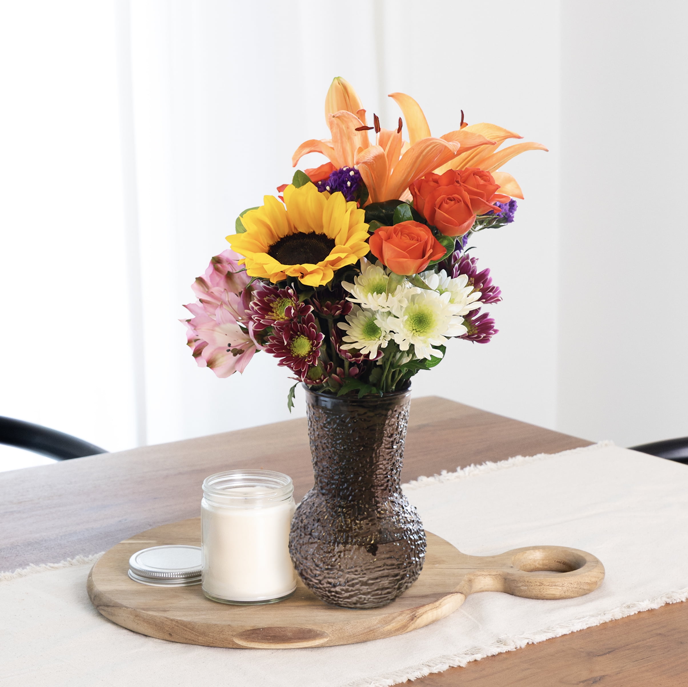 Mixed Flower Bouquet Large with Vase, Colors May Vary