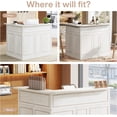 thumbnail image 6 of Finmind L-Shaped Reception Desk with Storage Shelves, Modern Front Desk Counter Table for Office, Salon, Retail Checkout, White Reception Counter with Open Storage for Small Spaces, 6 of 6