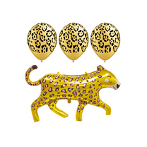 Leopard Print Foil Balloon for Wild Celebrations Mylar Balloon Decor Animal Farm