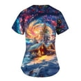 thumbnail image 3 of Titcea Christmas Scrub Tops Women Christmas Tree Printed Short Sleeved V Neck Nursing Uniforms with Pockets Loose Comfort Scrub Tops, 3 of 3