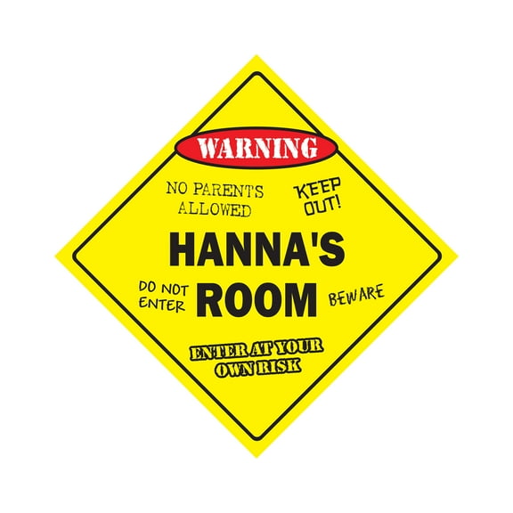 SignMission X-Hannas Room 12 x 12 in. Crossing Zone Xing Room Sign - Hannas