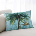 thumbnail image 2 of Coastal Blue Green Throw Pillow Cover 24 x 36 Inch Decorative Pillow Cover Ocean Beach Tropical Plant Starfish Lumbar Pillowcase Seasonal Rectangle Cushion Case for Couch Sofa Bed Living Room, 2 of 7