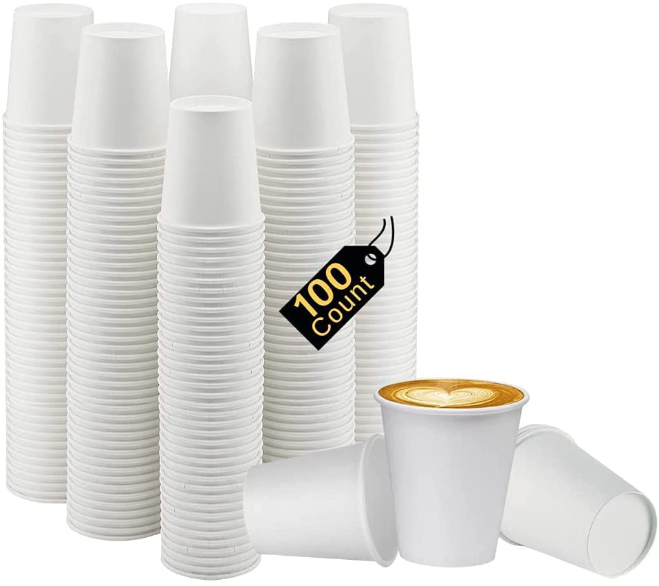 100 Count 4 oz White Paper Hot Cups Espresso Paper Cups To Go Espresso Shot 