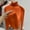 Orange, variant on Wensltd Women High Neck Fleece Lined Knit Base Layer Top Slim Fit Winter Everyday Solid Color Long Sleeve Bottom Top