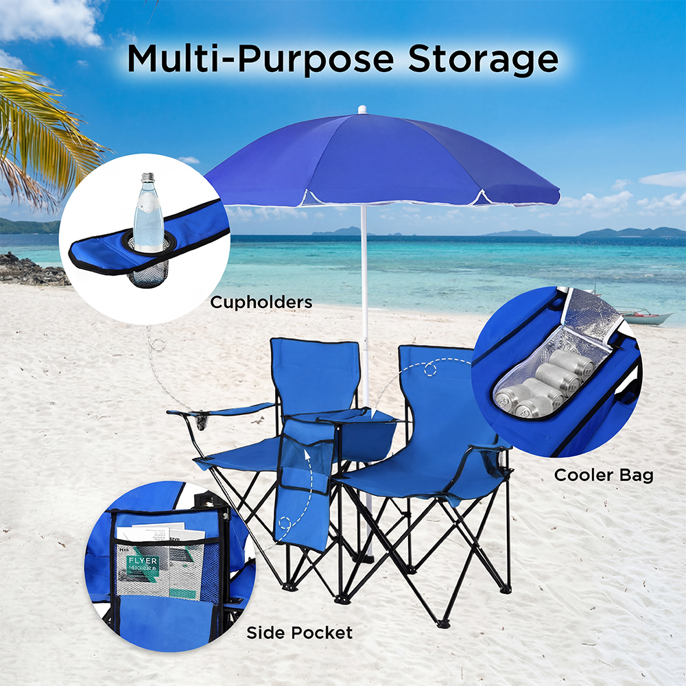 Cowin Double Camping Chair with Umbrella and Cooler Bag photo 5