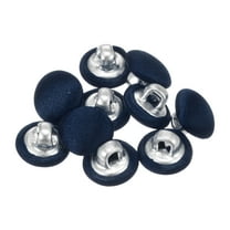 10pcs 16L Fabric Cloth Covered Button 10mm Round Metal Shank Sewing Buttons for Suits Blouses Sweaters, Deep Navy