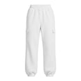thumbnail image 6 of ZHYou No Boundarie Fleece Sweatpants for Women Casual Soft Stretch High Waist Cuffed Leg Loose Fall Winter Pants with Pockets,White,Size 2XL, 6 of 7