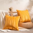 thumbnail image 3 of Topfinel Decorative Square Throw Soft Pillow Cover,Hand-Made Throw Pillow Cases Soft Particles Velvet Solid Cushion Covers for Couch Bedroom Car, 16 x 16 inch,Pack of 2, Mustard Yellow, 3 of 9