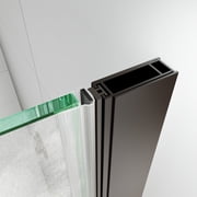 Shower Glass Doors – 36-38 Black Pivot Semi-Frameless | Classy