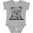 thumbnail image 3 of Inktastic English Bulldog Sketch Portrait with Dog Breed Name Boys or Girls Baby Bodysuit, 3 of 5
