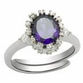 thumbnail image 1 of Alamode LO2073-7 Bague en Laiton Rhodié pour Femmes avec CZ de Qualité AAA en Améthyste - Taille 7, 1 of 1