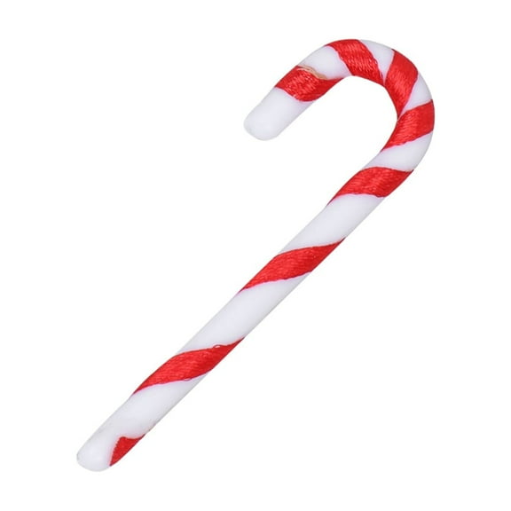 YEAHIBABY 50pcs Christmas Tree Candy Cane Decorations Plastic Ornaments with Colorful Ribbon 5cm