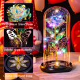 thumbnail image 2 of Pusuny Rosas Regalos Para Mujeres Regalos De Cumpleaños Para Mujeres Galaxy Glass Rose Flower Forever Eternal Crystal Light Up Rose En Cúpula De Vidrio Con Mariposa Regalos Para Mujeres Su Mamá Amigas, 2 of 5