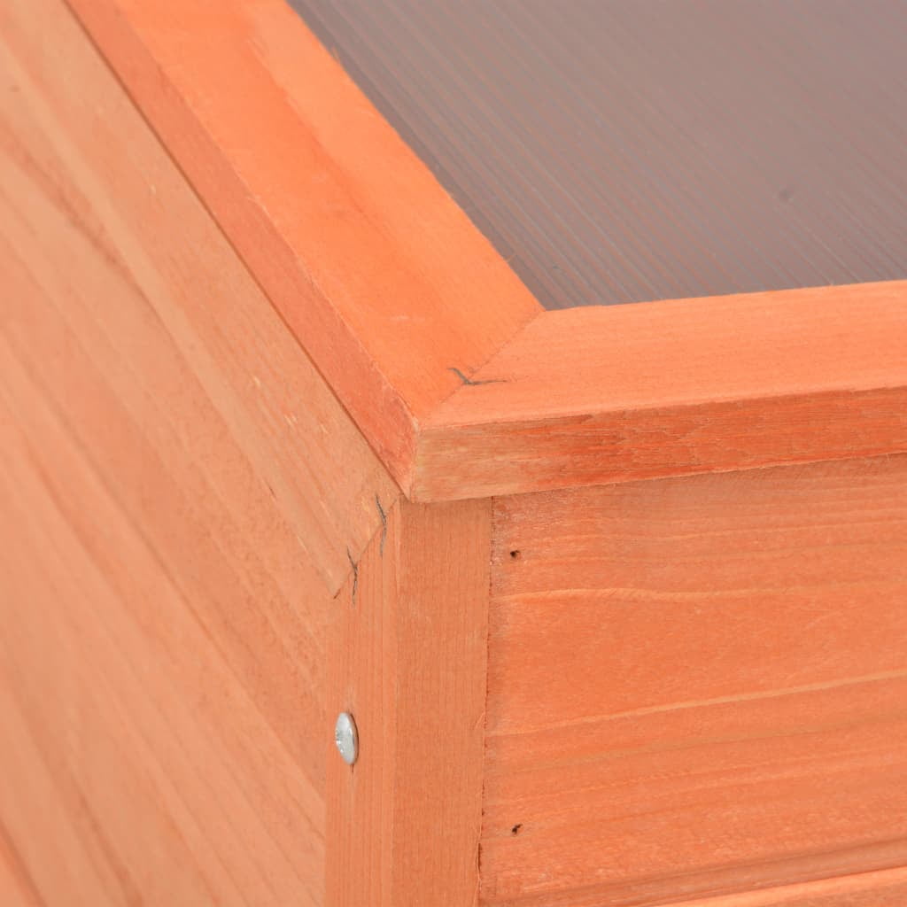 vidaXL Greenhouse Natural wood Wood and PC board 39.4 x 19.7 x 13.4 in