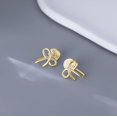 thumbnail image 5 of Solid 925 Sterling Silver Bow Clip On Earrings Ribbon for Women Bowknot Cuff Earrings Non Pierced Wrap Earrings, 5 of 6