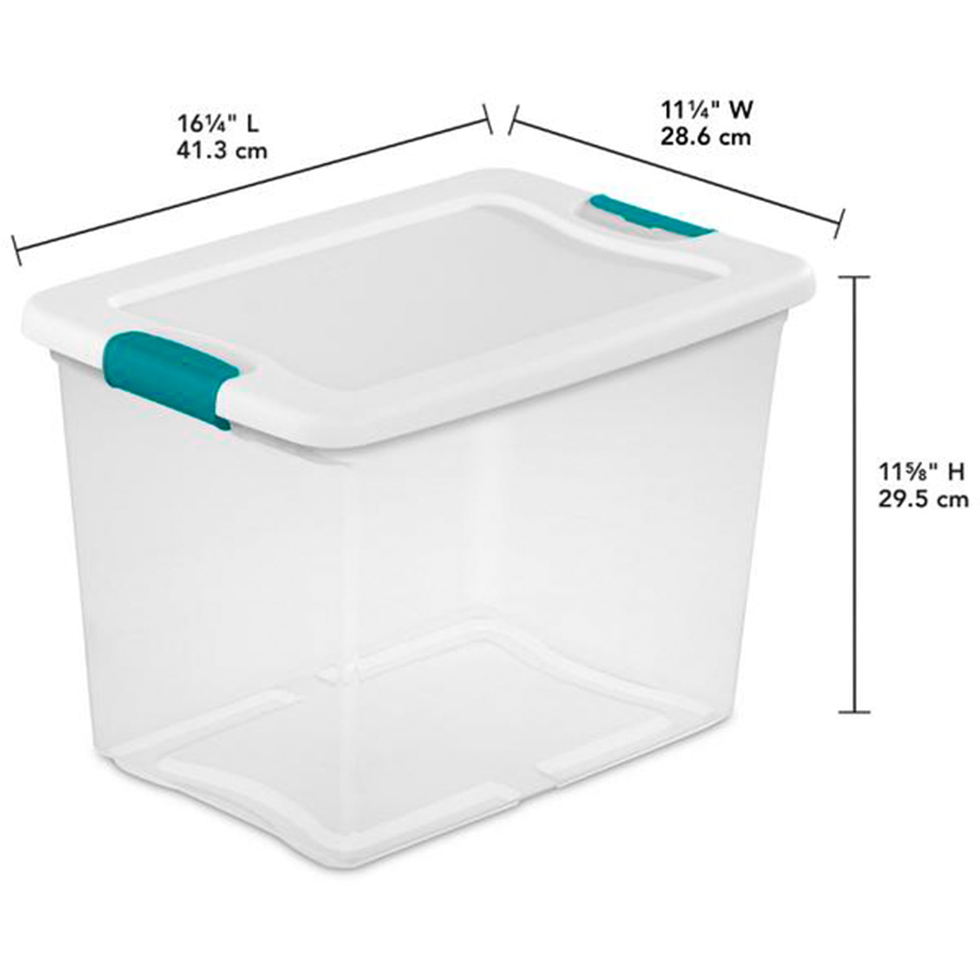 Sterilite 25 Quart Capacity Clear Storage Tote w/ Secure Latch Handles (6 Pack) - 1