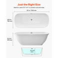 thumbnail image 3 of VEVOR Acrylic Freestanding Bathtub, 67 Inch Contemporary Soaking White Tub with Polished Chrome Overflow and Drain, Elegant Oval Shape Stand Alone Soaker Tub for Modern Bathroom or Remodel Projects, 3 of 9