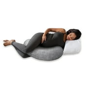 Boppy Cuddle Pregnancy Pillow, Hypoallergenic Fill, Easy-on Cover, Gray Basket Weave