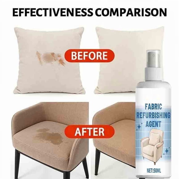 Komiseup Fabric Refurbishing Agent Spray 50ML Cleaner For Sofa Carpet Wall Cloth Upholstery Powerful Stain Removal