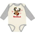 thumbnail image 3 of Inktastic Merry Christmas Reindeer Boys or Girls Long Sleeve Baby Bodysuit, 3 of 5