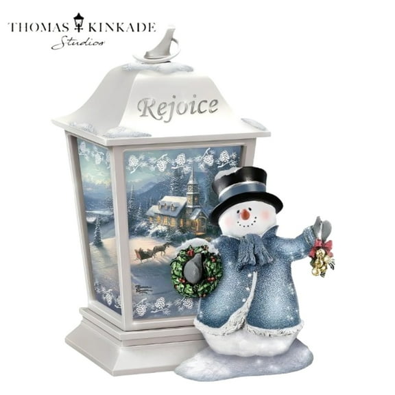 The Bradford Exchange Rejoice Lights of the Holiday Lantern Collection Issue #3 Illuminated Fully Sculpted and Hand-painted by Thomas Kinkade 8-inches