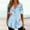 Blue womens tops, variant on pimelu Womens Tops Womens Tops Button up Lightweight Comfy Loose Hem Blouses Henley Shirt Summer Casual Floral Tops Girls V-Neck Short Sleeve Tunic Top