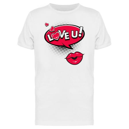 Comic Speech Bubble With Hearts Tee Men's -Image by