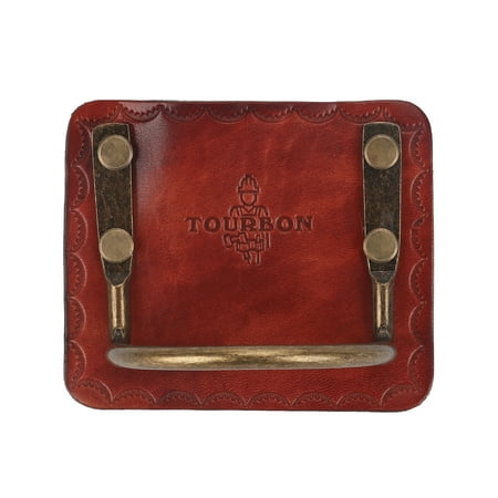 

TOURBON Leather Ax Holster Carrier Hammer Holder Tool Metal Hanger Belt Clip Brown