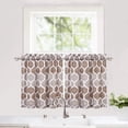 GlowSol 28"W x 24"L Cafe Curtains Geometric Pattern Short Bathroom ...