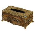 thumbnail image 3 of Caja de pañuelos con tapa, soporte para pañuelos de escritorio, almacenamiento de toallas de papel, regalos, dispensador de servilletas multiusos para Bronce, 3 of 7