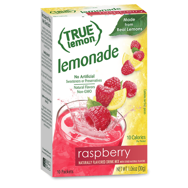 (10 Packets) True Lemon Raspberry Lemonade Stevia Sweetened, OnTheGo
