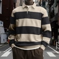 thumbnail image 2 of USNSM Long Sleeve Shirt for Men Striped Golf Athletic Shirts Fashion Lapel Button Tops Lightweight Comfy Casual Spring Clothes Beige XL, 2 of 5