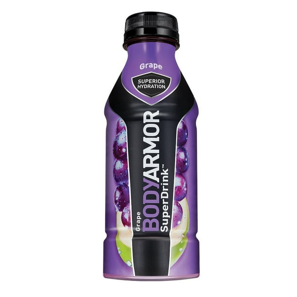 BodyArmor SuperDrink, Electrolyte Sport Drink, Grape 16 Oz (Pack of 24