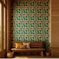 thumbnail image 2 of S4sassy Self Adhesive Wallpaper, Botanical Flower Wallpaper, Blue Removable DIY Vinyl Tile Pattern Wall Covering, Textured Peel & Stick Contact Paper for Entryway wall, Kitchen Backsplash (25"x360"), 2 of 9
