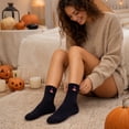 thumbnail image 5 of Garbnen Women's Halloween Crew Socks Cute Funny Graphic Mid Calf Socks Spooky Fall Winter Comfy Halloween Gift for Women, 5 of 5