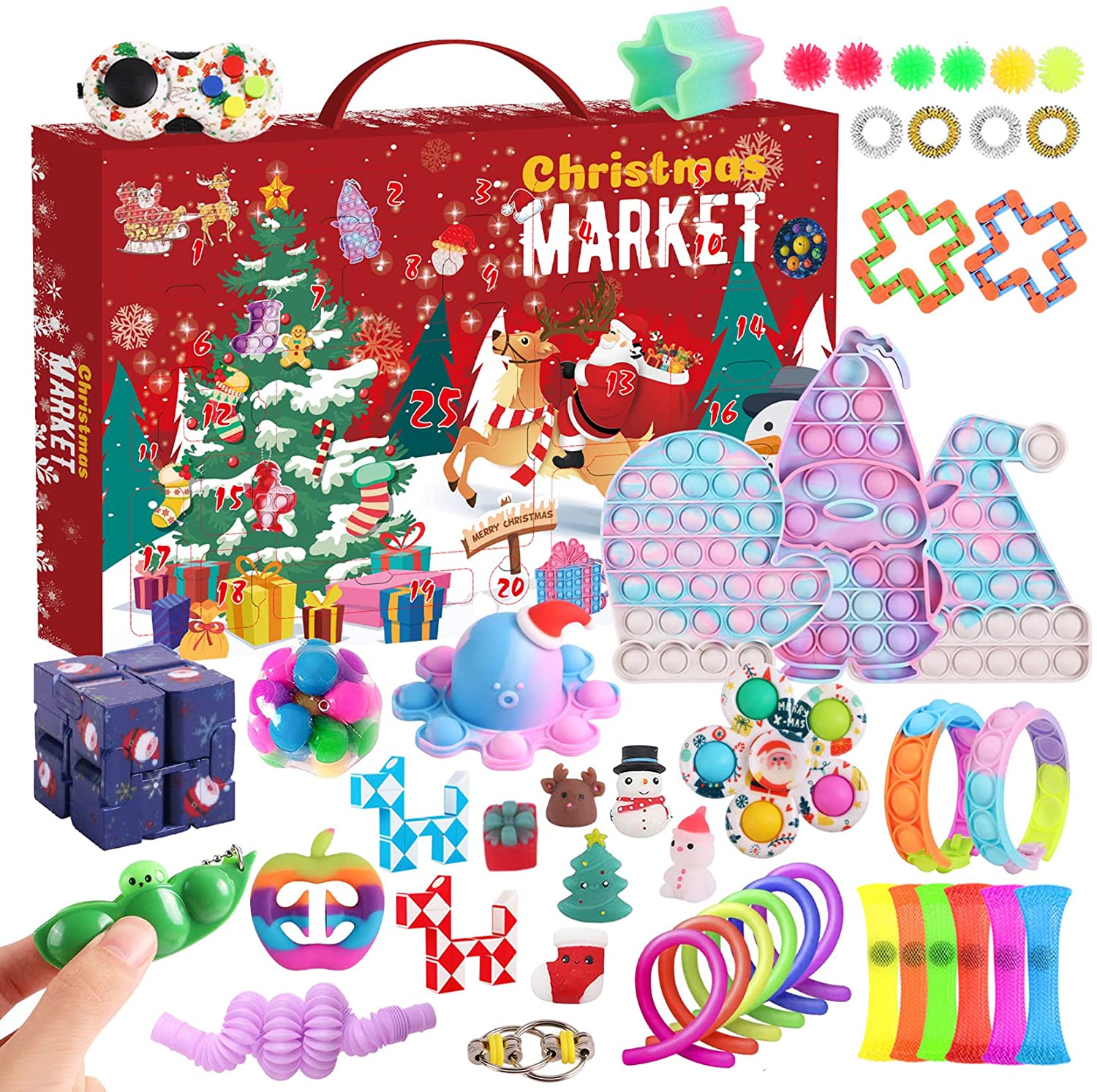 Nokiwiqis Fidget Advent Calendars 2021, 24 Days Christmas Countdown
